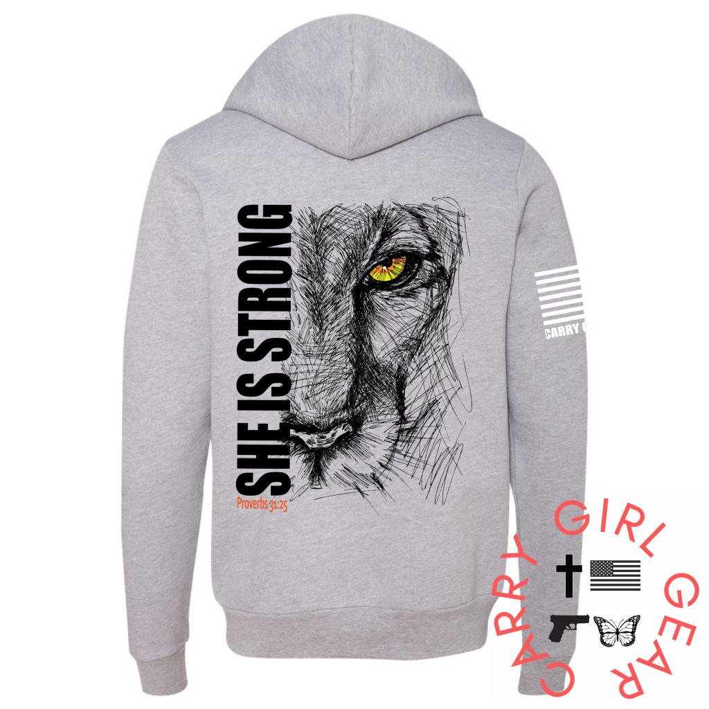 Be Strong Zippered Hoodie Black / Xs