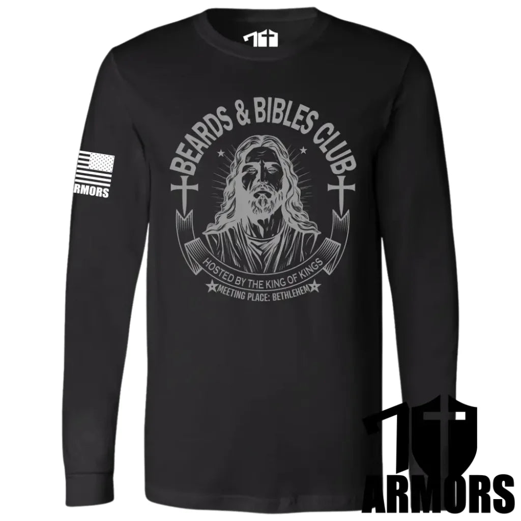 Beards And Bibles Club Long Sleeve Sm / Black