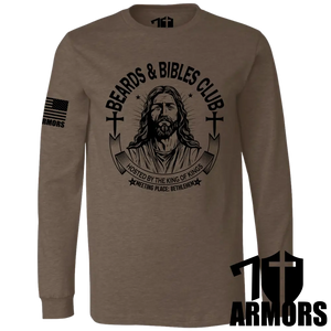 Beards And Bibles Club Long Sleeve Sm / Brown