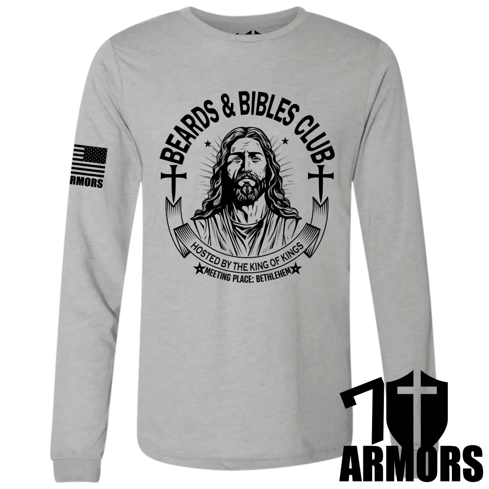 Beards And Bibles Club Long Sleeve Sm / Gray