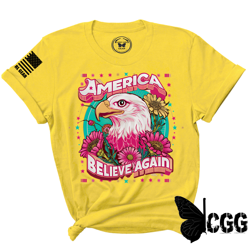 Believe Again Tee Xs / Yellow Unisex Cut Cgg Perfect