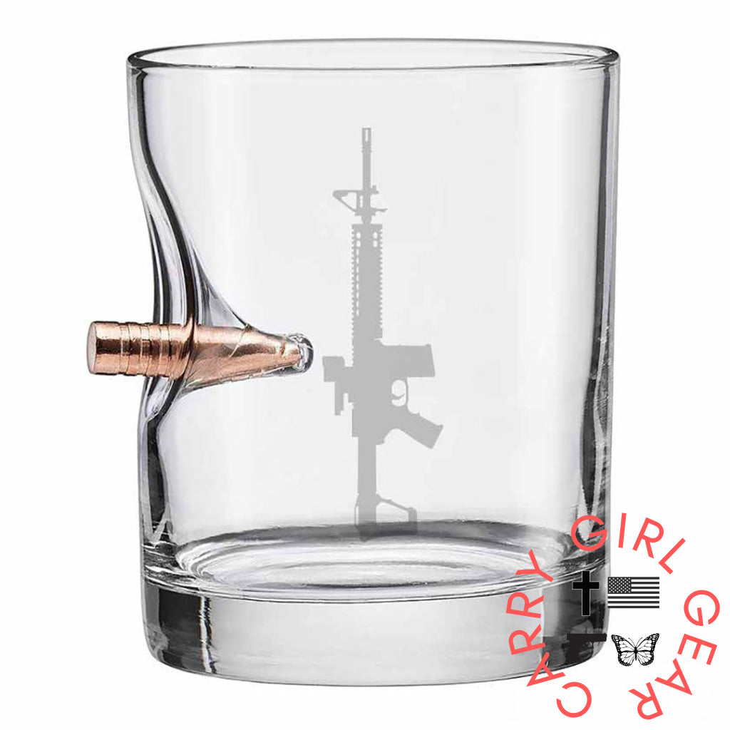 BenShot AR15 Glasses Rocks Glass (11oz) / No