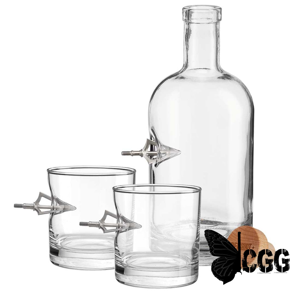 Benshot Broadhead Glasses No / Decanter And Two Rocks