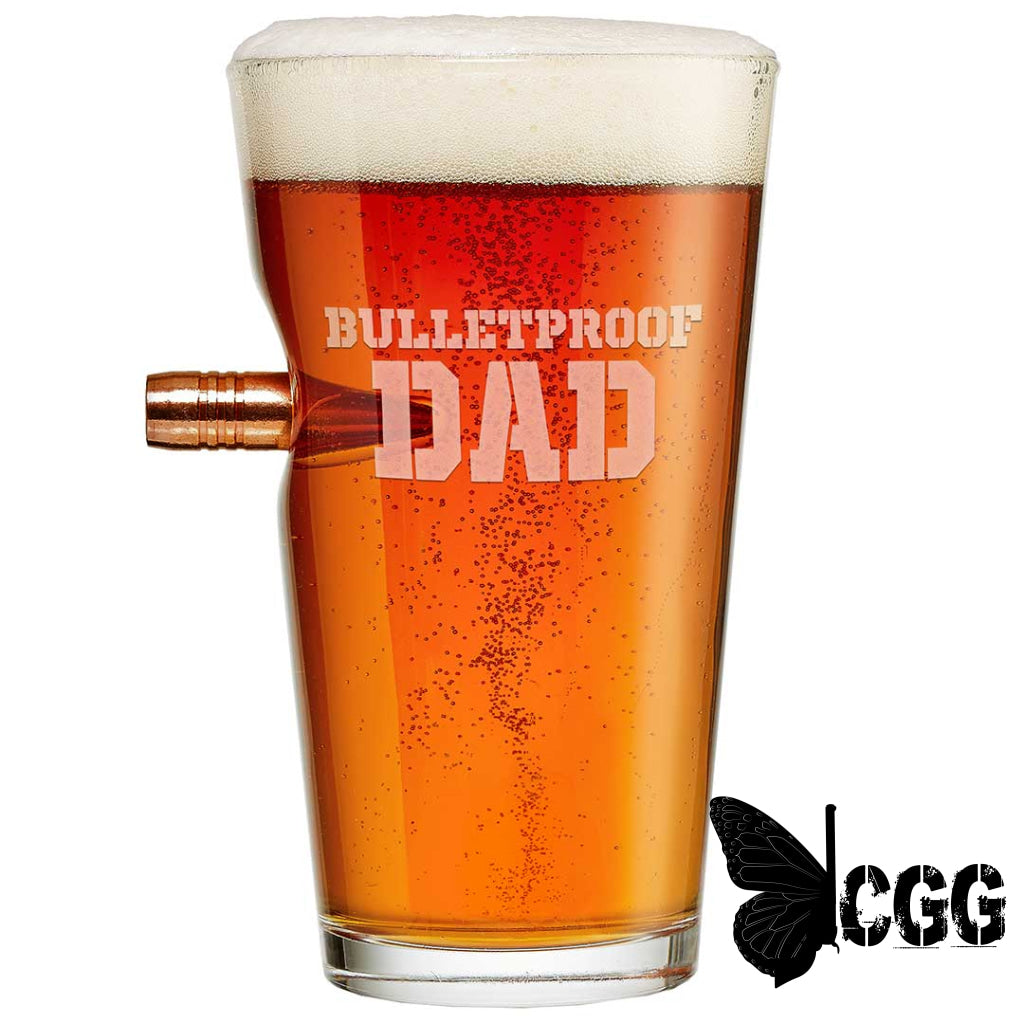 Benshot ’Bulletproof’ Glasses Bulletproof Dad / No 16Oz Pint Glass