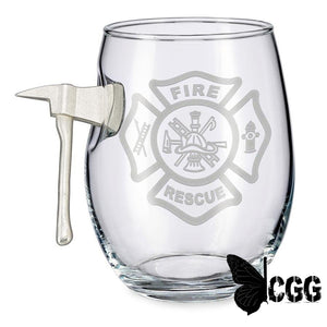 Benshot Fire Axe Glass - Maltese Cross No / Wine (15Oz)