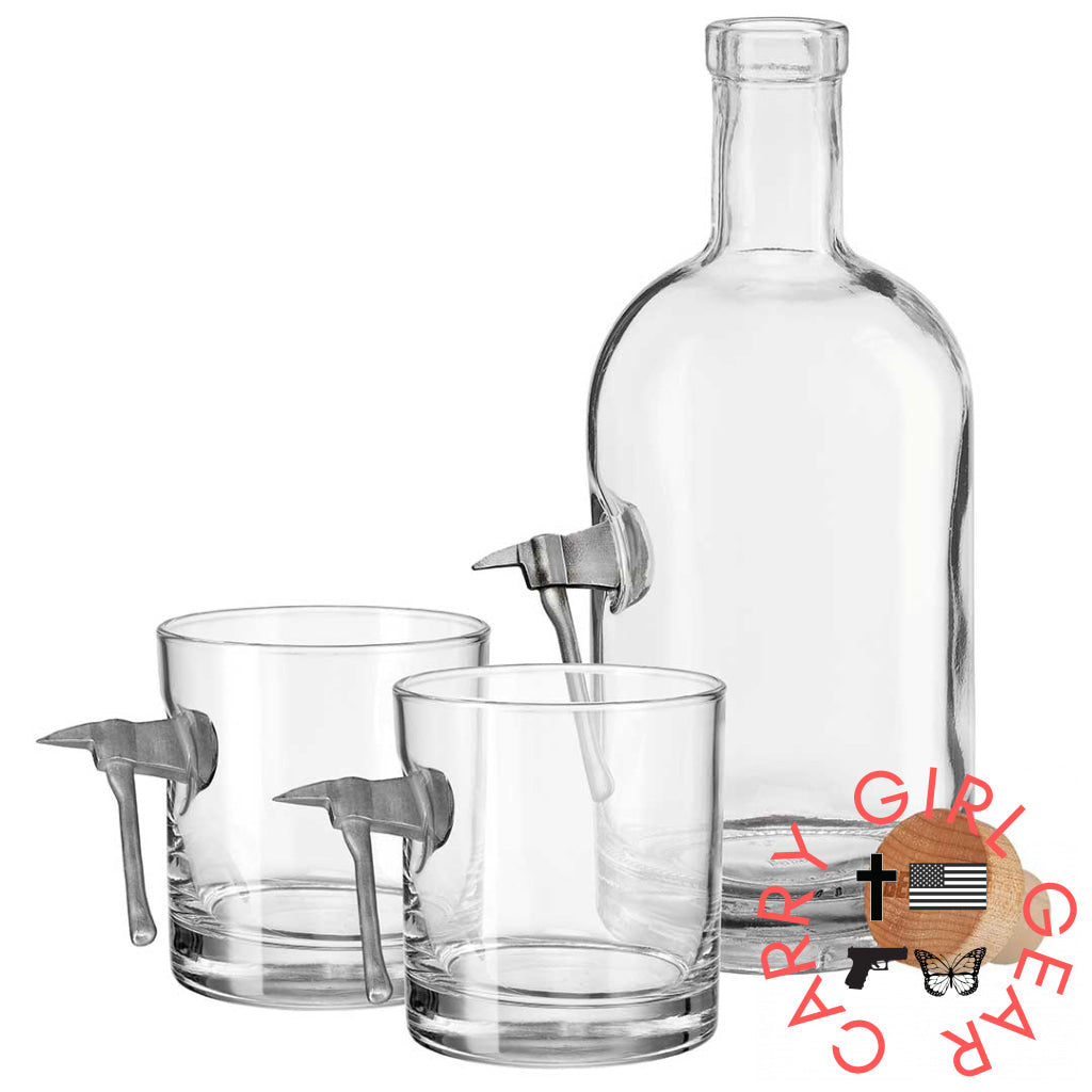 Benshot Fire Axe Glasses No / Decanter And Two Rocks