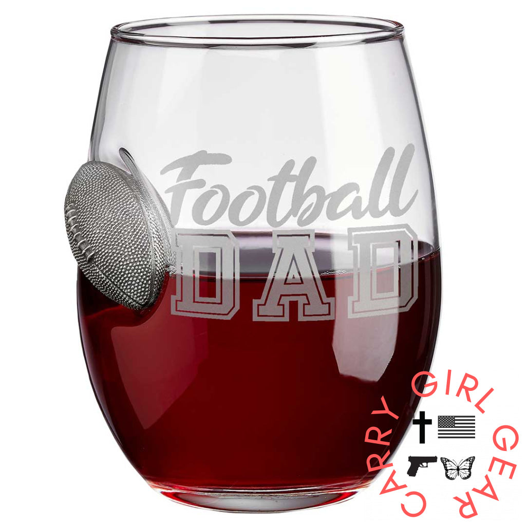 Benshot ’Football Dad’ Glasses No / Wine Glass (15Oz)