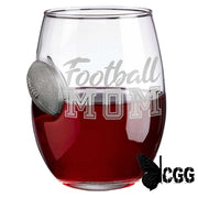 Benshot ’Football Mom’ Glasses Football Mom / No Wine Glass (15Oz)