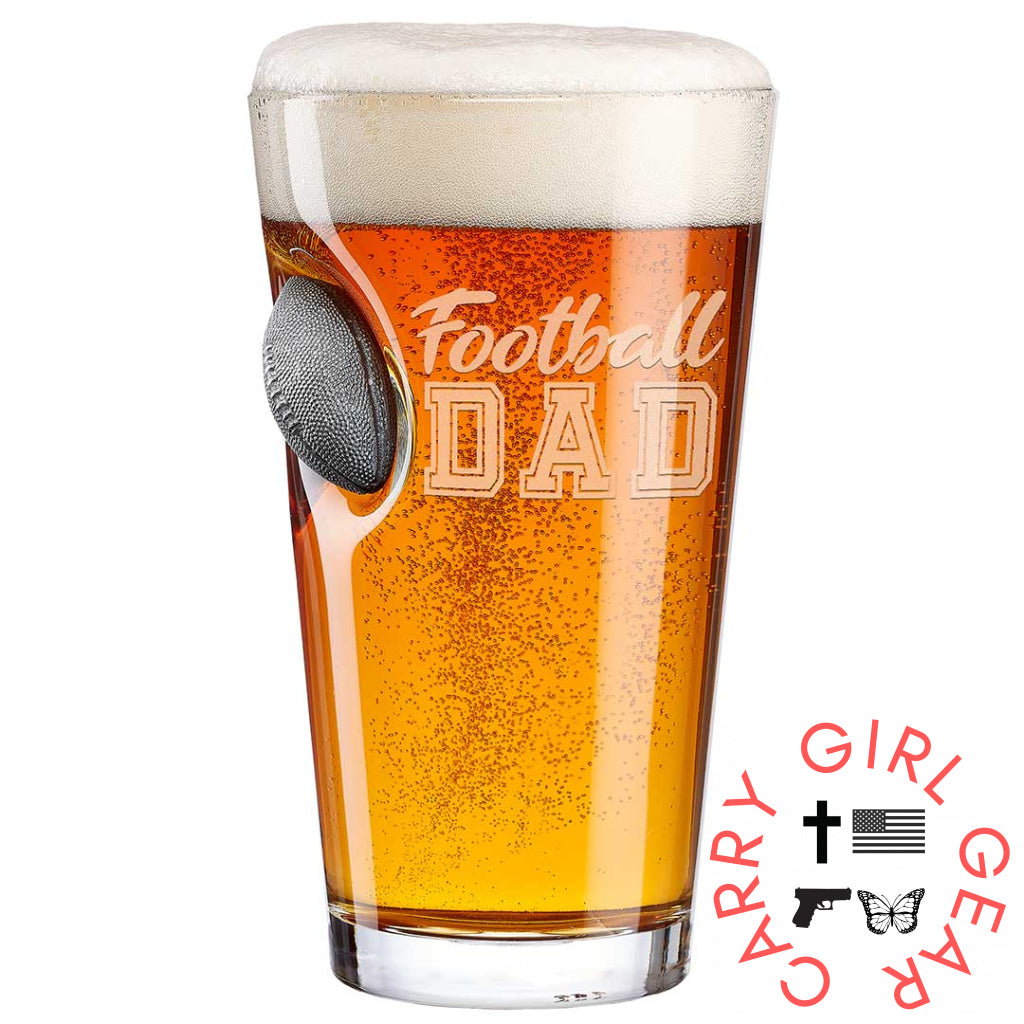 Benshot ’Football Mom’ Glasses Football Dad / No Pint Glass (16Oz)