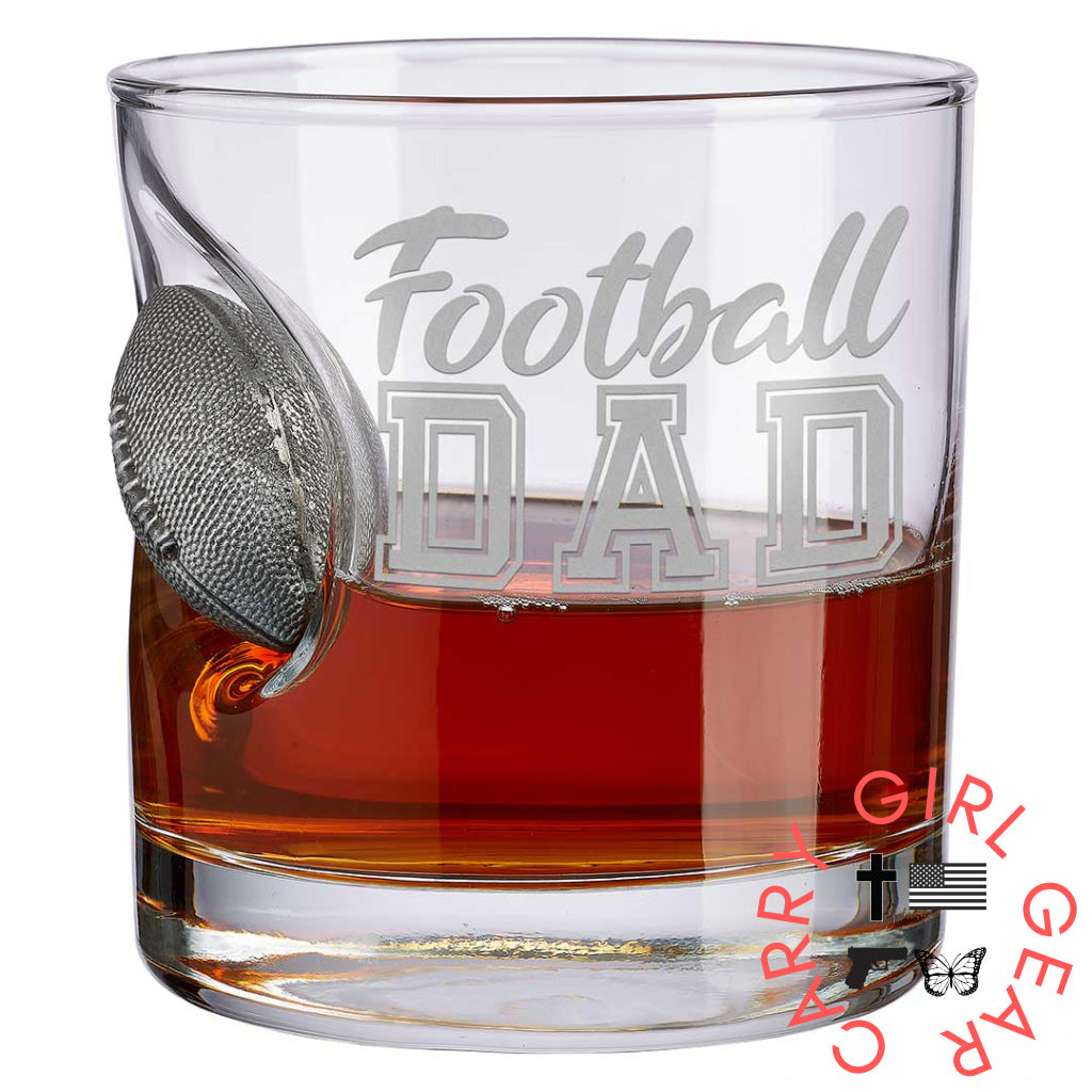 Benshot ’Football Mom’ Glasses Football Dad / No Rocks Glass (11Oz)