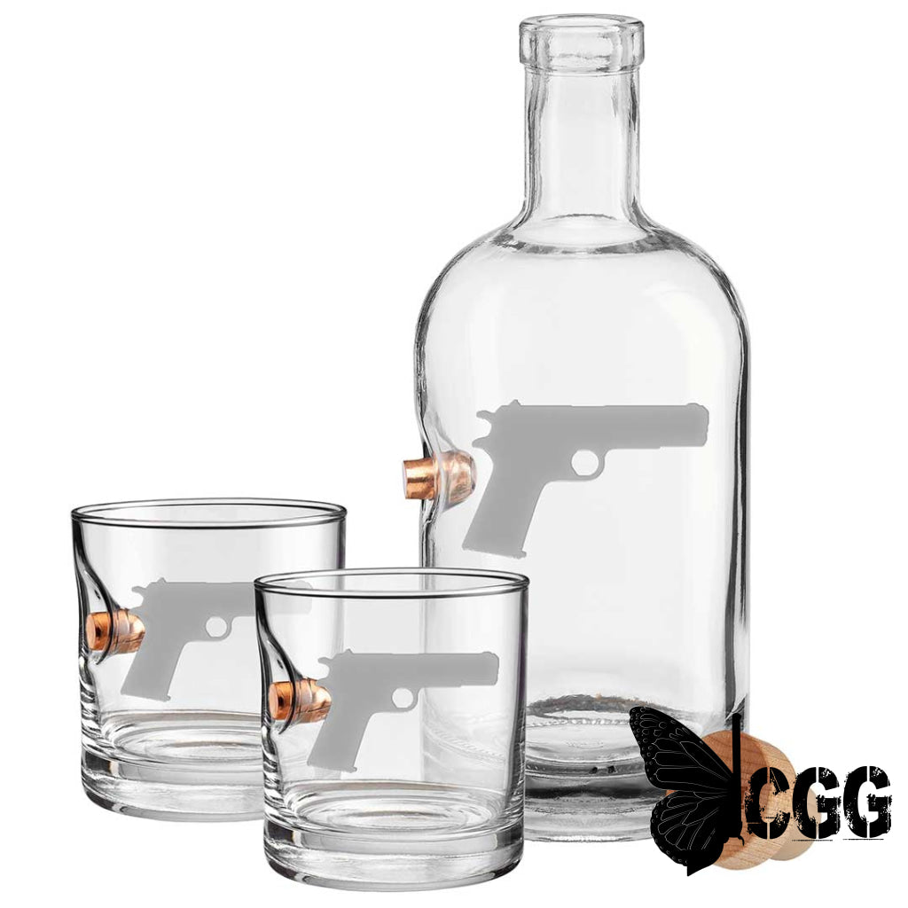 Benshot M1911 Glasses No / Decanter And Two Rocks