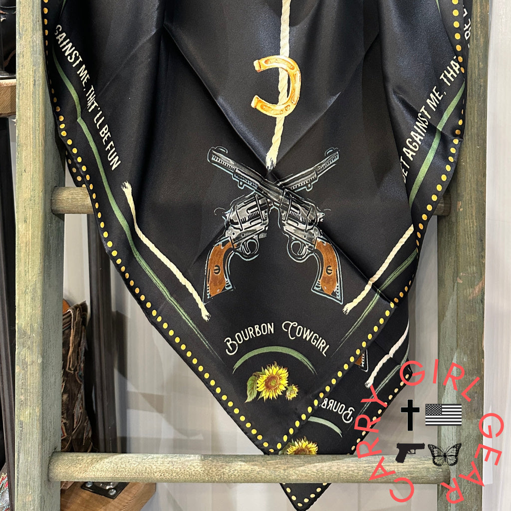 Bet Against Me That’ll Be Fun Wild Rag Scarf in Black by Bourbon Cowgirl wildrag