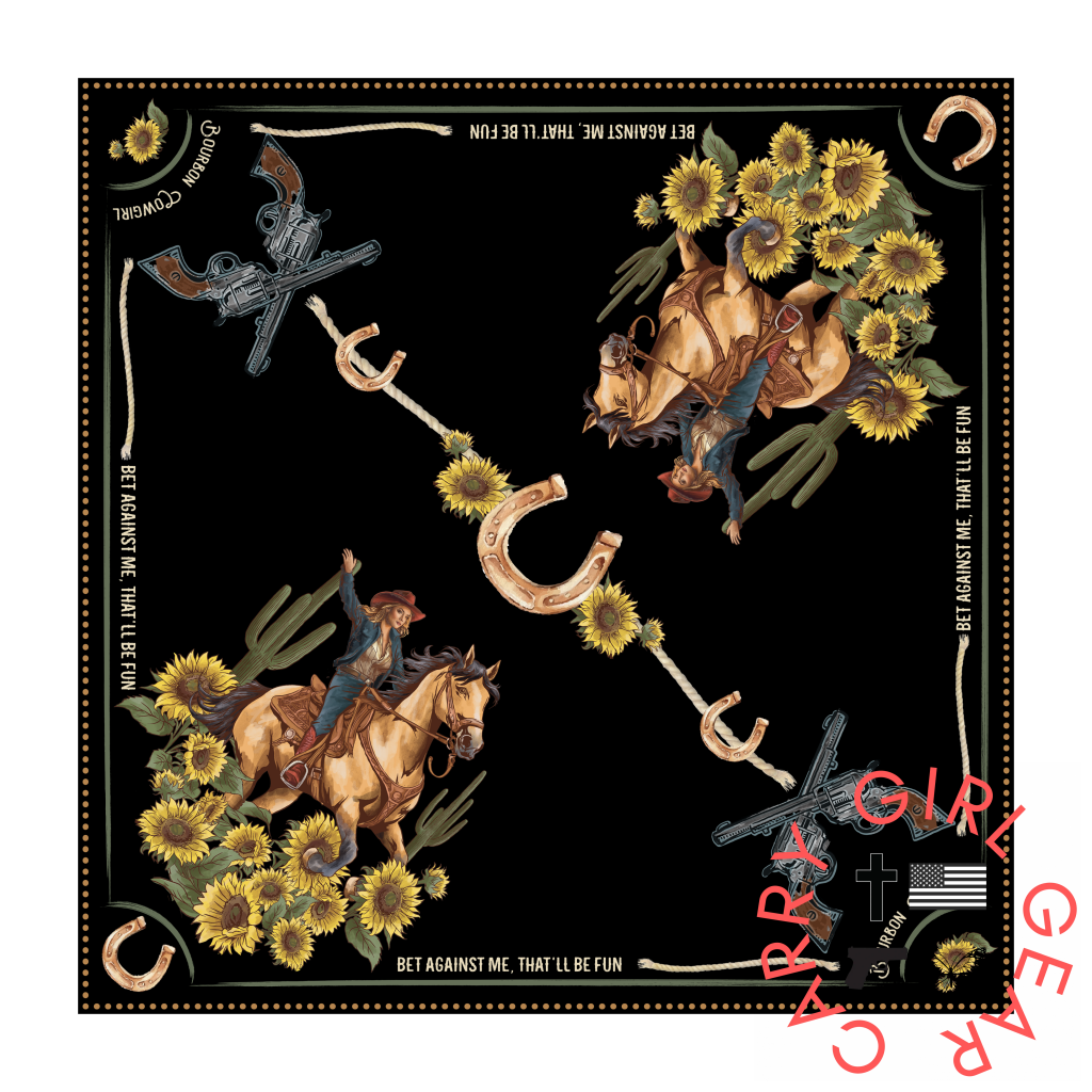 Bet Against Me That’ll Be Fun Wild Rag Scarf in Black by Bourbon Cowgirl wildrag