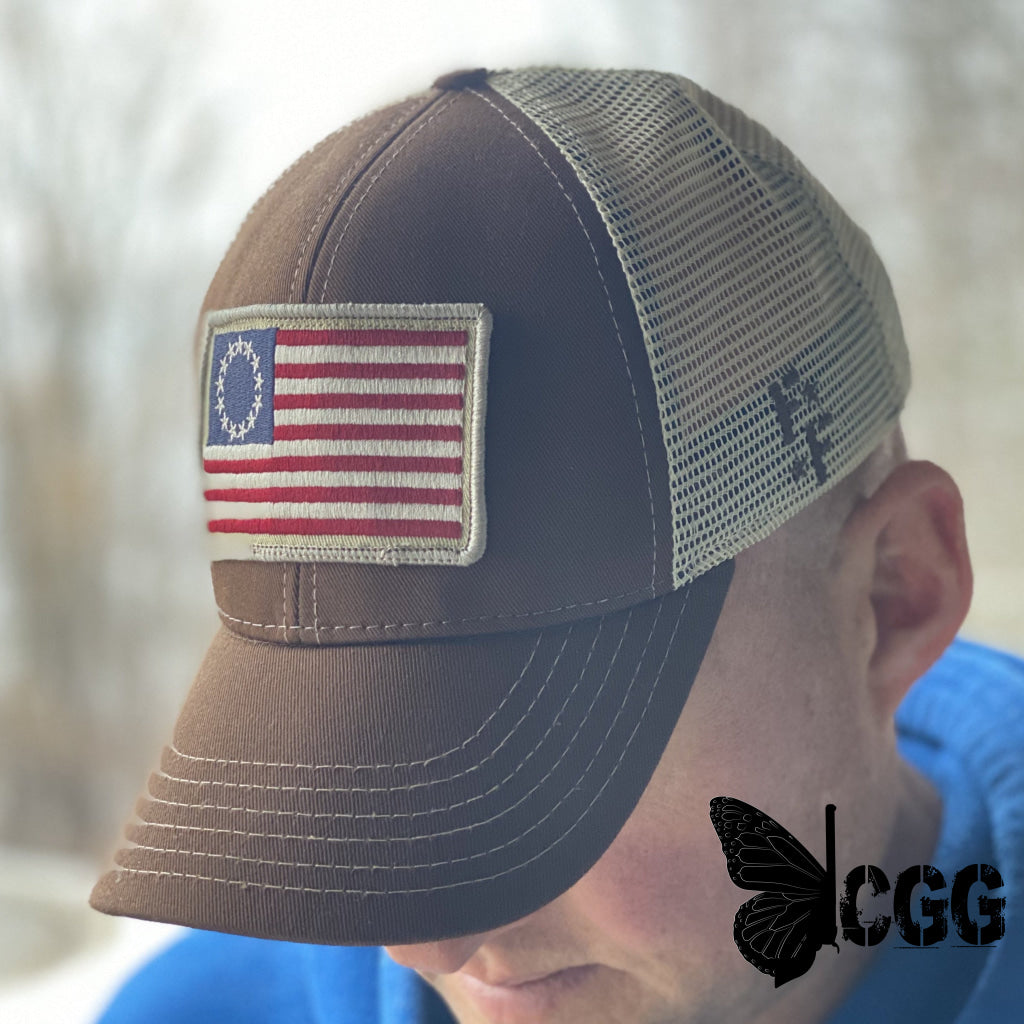 Betsy Ross Flag Patch Trucker Hat Hats