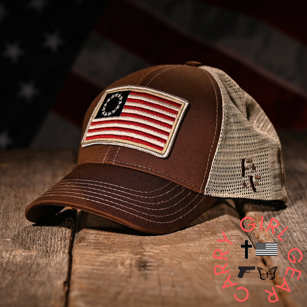Betsy Ross Flag Patch Trucker Hat Hats