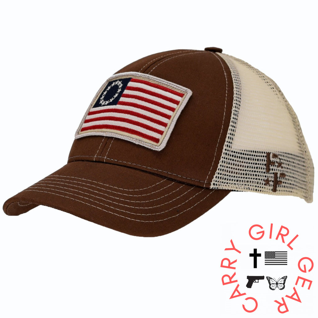 Betsy Ross Flag Patch Trucker Hat Hats