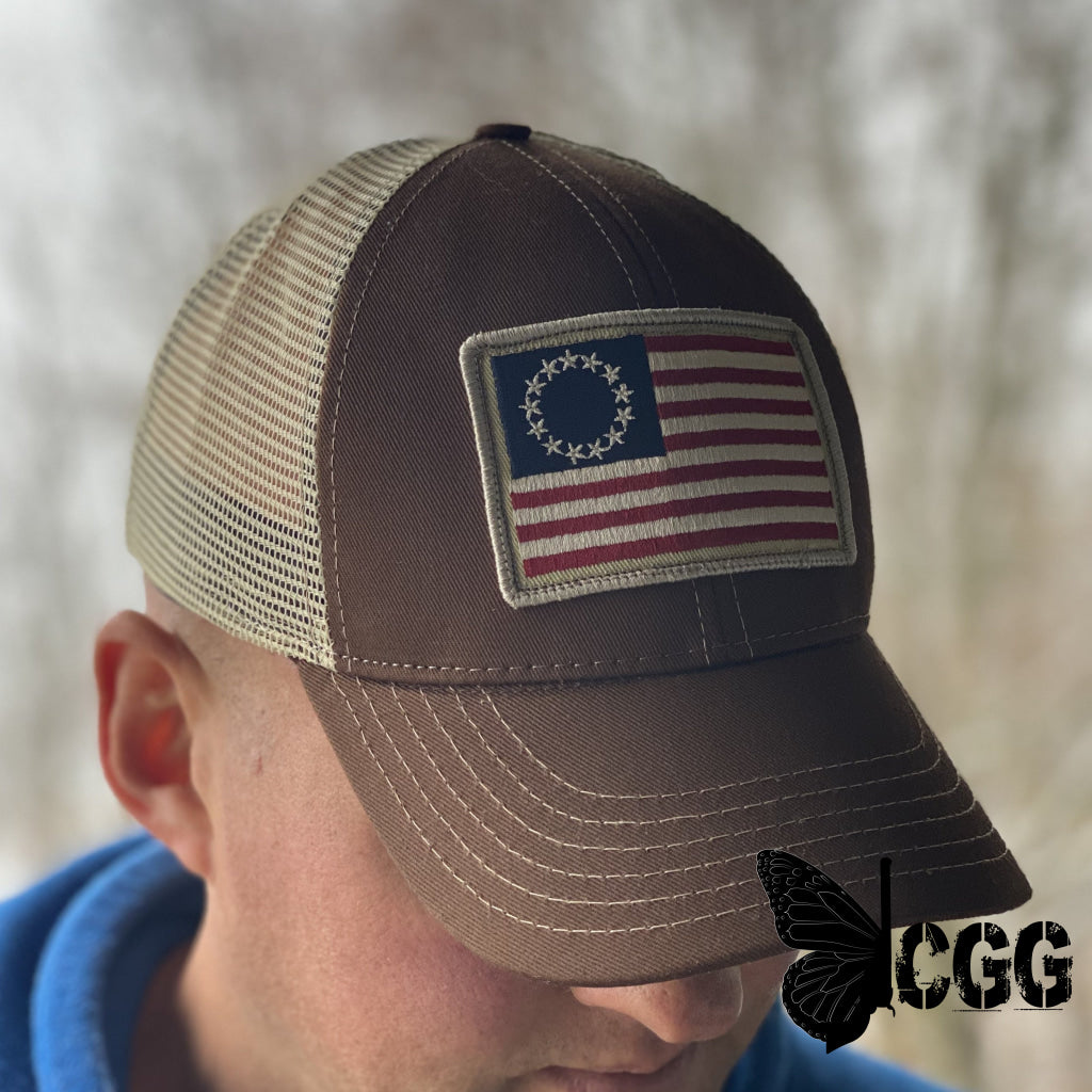 Betsy Ross Flag Patch Trucker Hat Hats