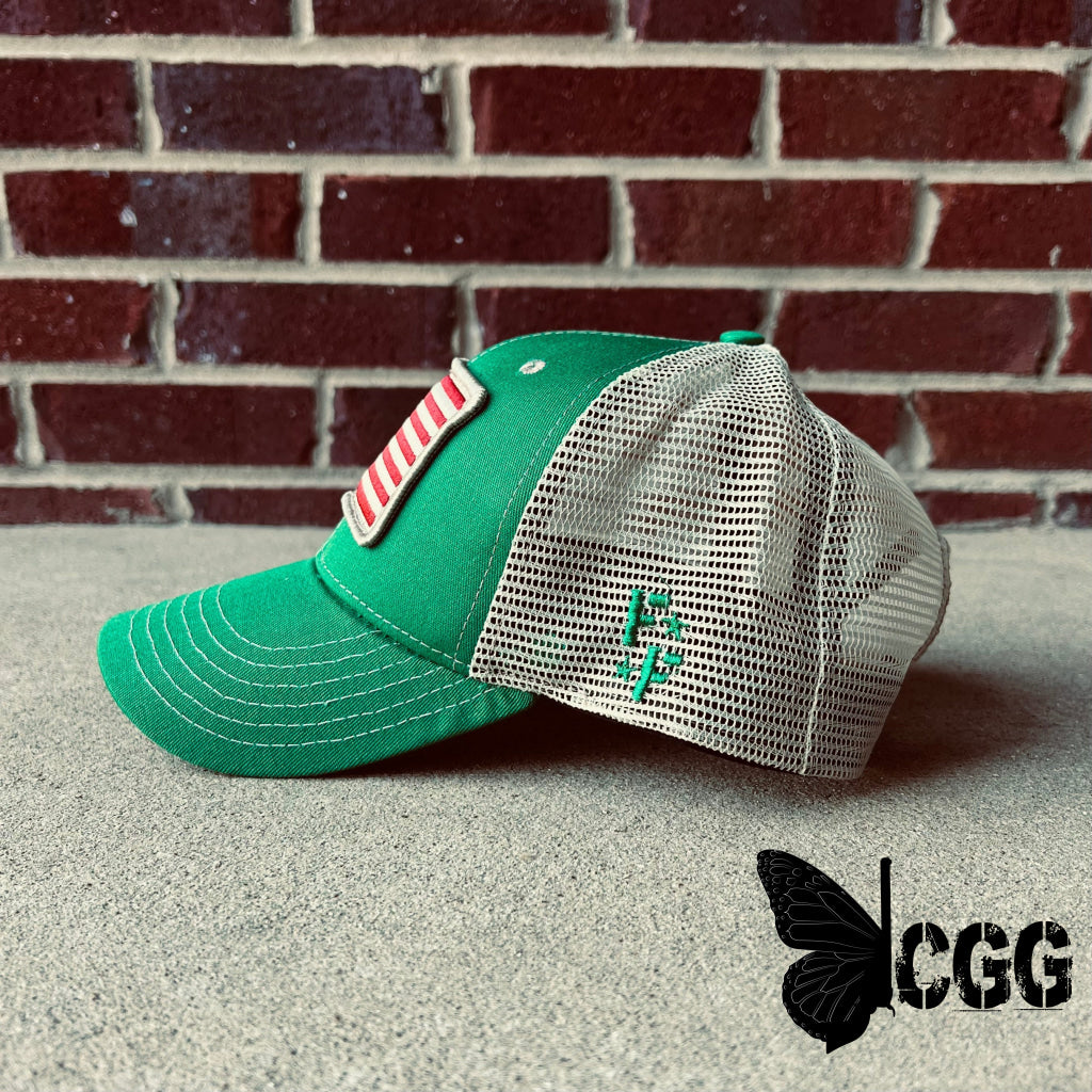 Betsy Ross Flag Patch Trucker Hat (Kelly Green) Hats