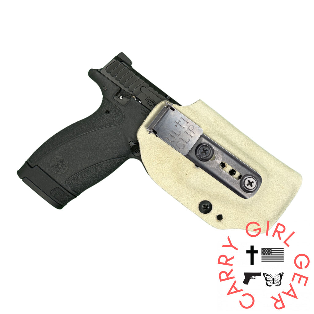 Betty 2.0 IWB Holster for Kahr P9 Suede Wrapped Nude / Right Hand / Ulticlip 3+ Betty 2.0