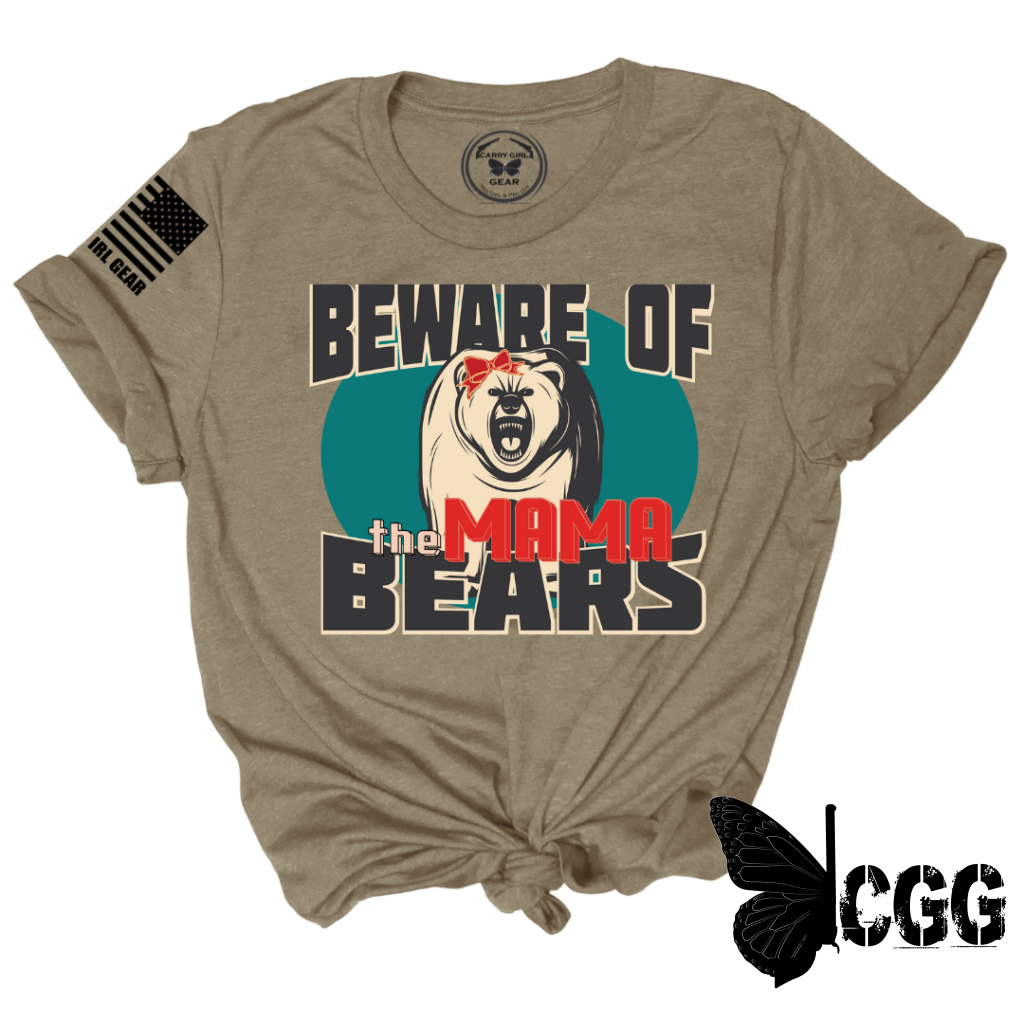 Beware Of Mama Bears Tee Xs / Latte Unisex Cut Cgg Perfect Tee