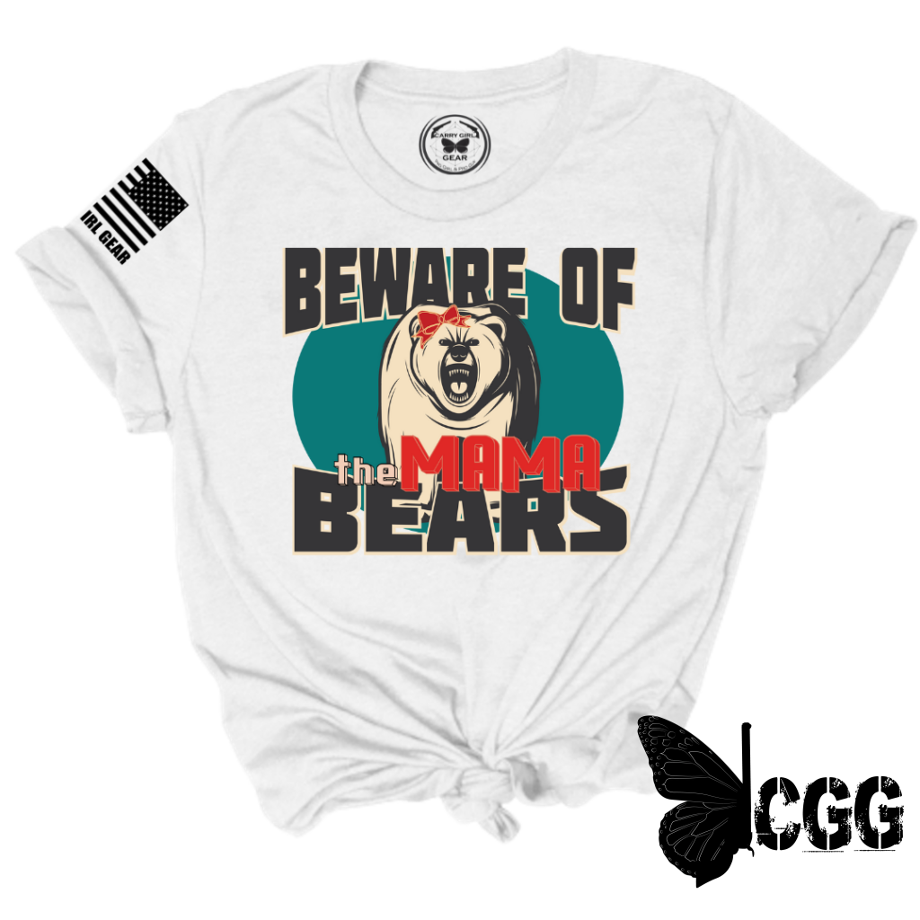 Beware Of Mama Bears Tee Xs / White Unisex Cut Cgg Perfect Tee