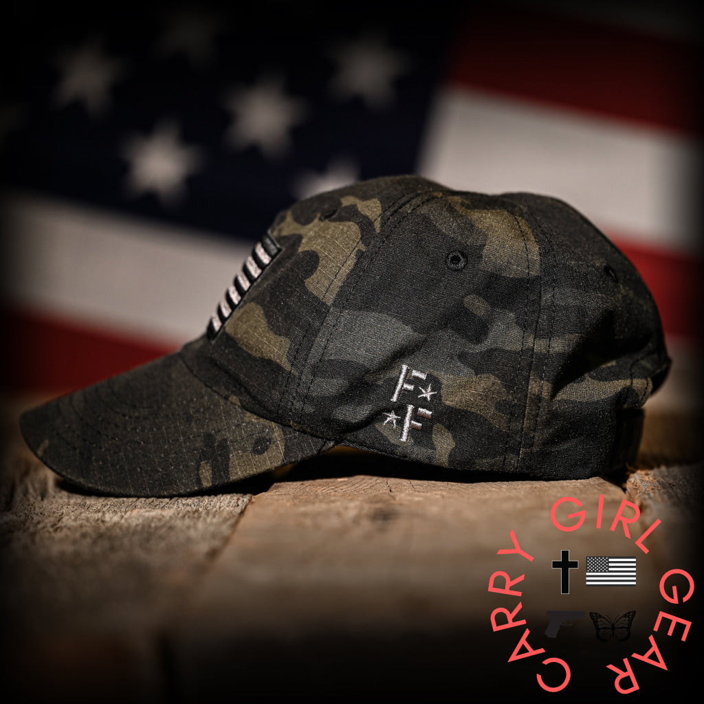 Black Multicam Full Fabric American Flag Range Hat Hats