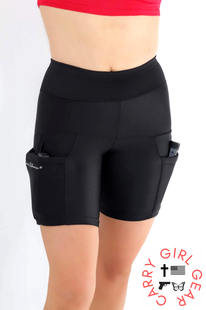Black Outer Thigh Holster Concealed Carry Shorts Thigh Holsters
