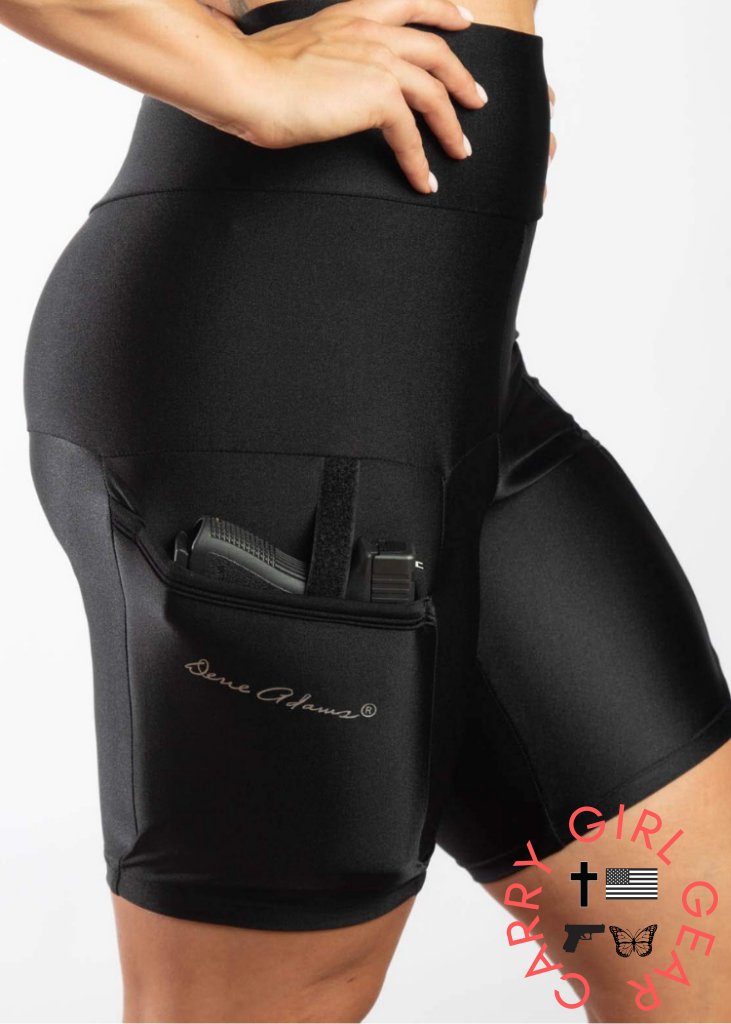 Black Outer Thigh Holster Concealed Carry Shorts Thigh Holsters