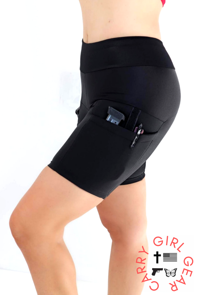 Black Outer Thigh Holster Concealed Carry Shorts Thigh Holsters