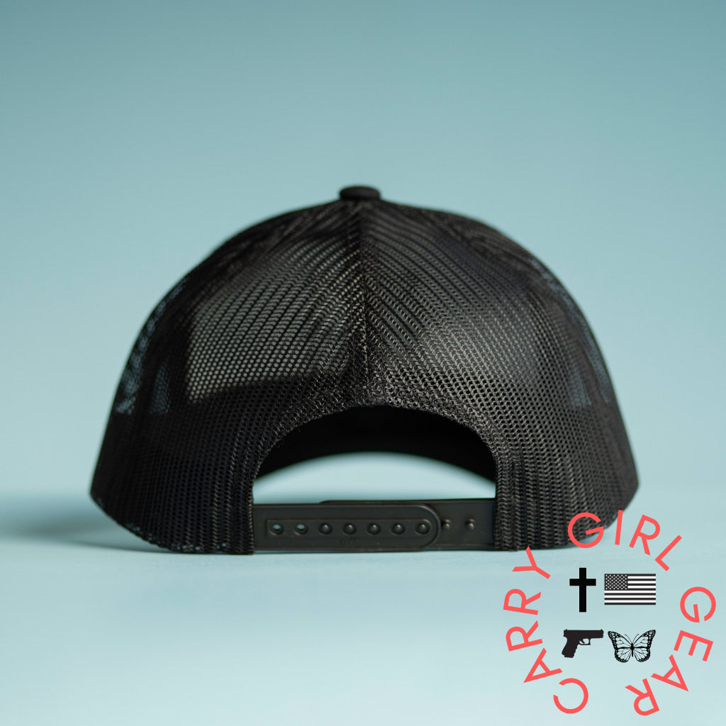 Blackout Logo Trucker Cap Black with Black Logo ONE