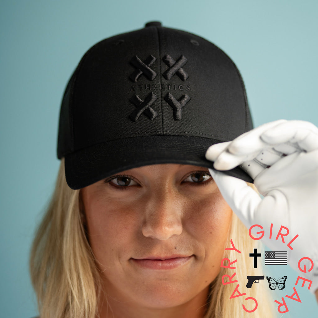 Blackout Logo Trucker Cap Black with Black Logo ONE