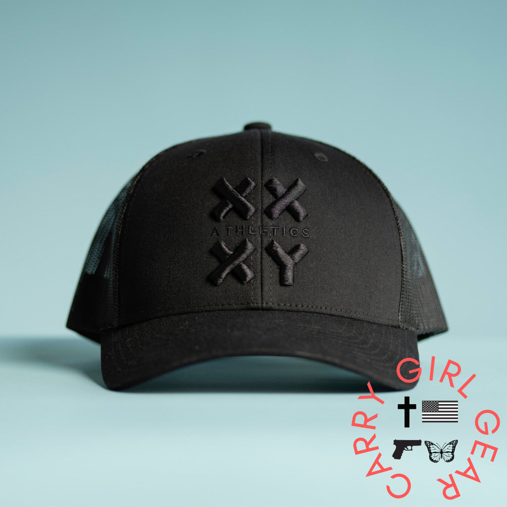 Blackout Logo Trucker Cap Black with Black Logo ONE