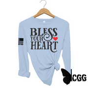 Bless Your Heart Long Sleeve Blue / Xs