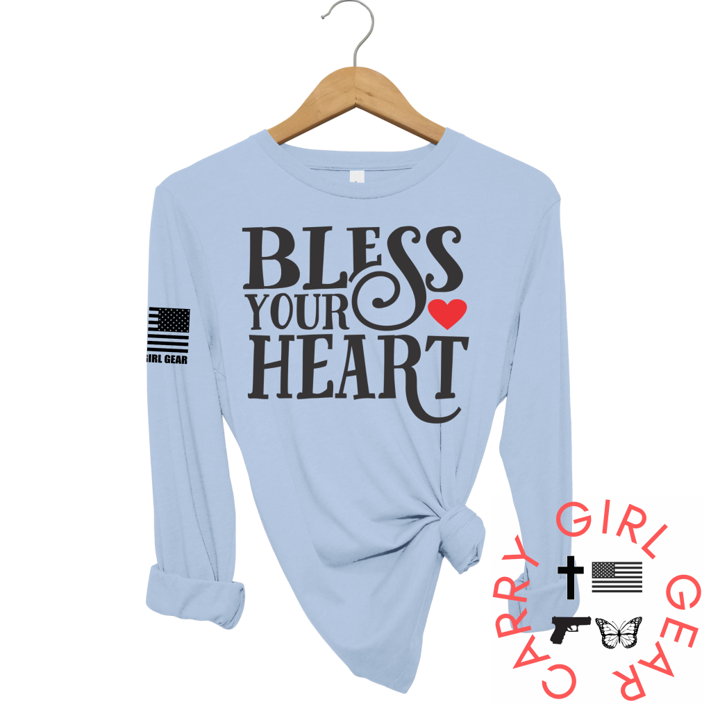 Bless Your Heart Long Sleeve Blue / Xs