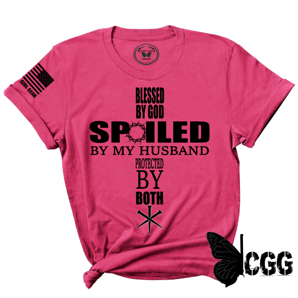 Blessed Spoiled & Protected Tee Xs / Purple Unisex Cut Cgg Perfect Tee