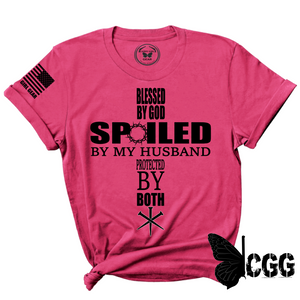 Blessed Spoiled & Protected Tee Xs / Fuchsia Unisex Cut Cgg Perfect Tee