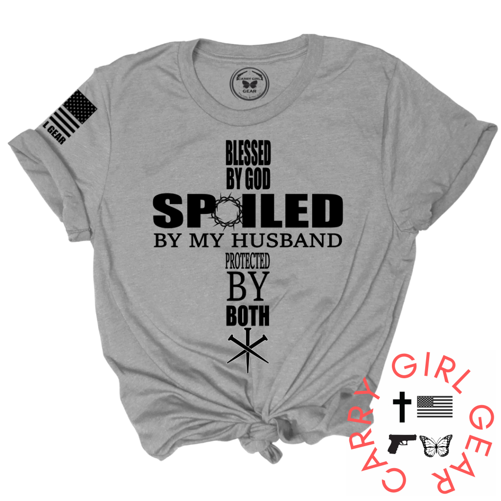 Blessed Spoiled & Protected Tee Xs / Steel Unisex Cut Cgg Perfect Tee