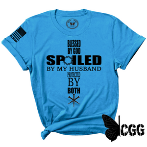 Blessed Spoiled & Protected Tee Xs / Turquoise Unisex Cut Cgg Perfect Tee