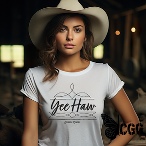 Boot Stitch Yee Haw T-Shirt Bourbon Cowgirl