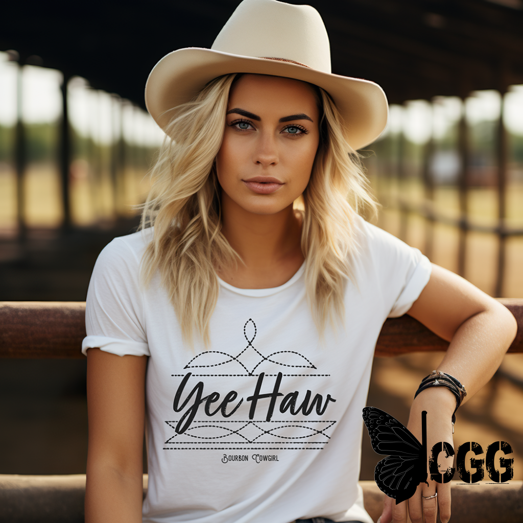 Boot Stitch Yee Haw T-Shirt Bourbon Cowgirl