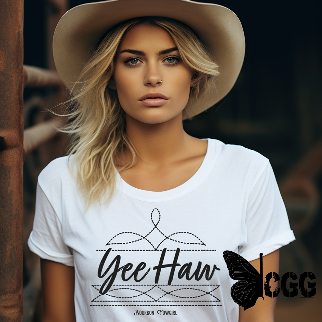 Boot Stitch Yee Haw T-Shirt Bourbon Cowgirl