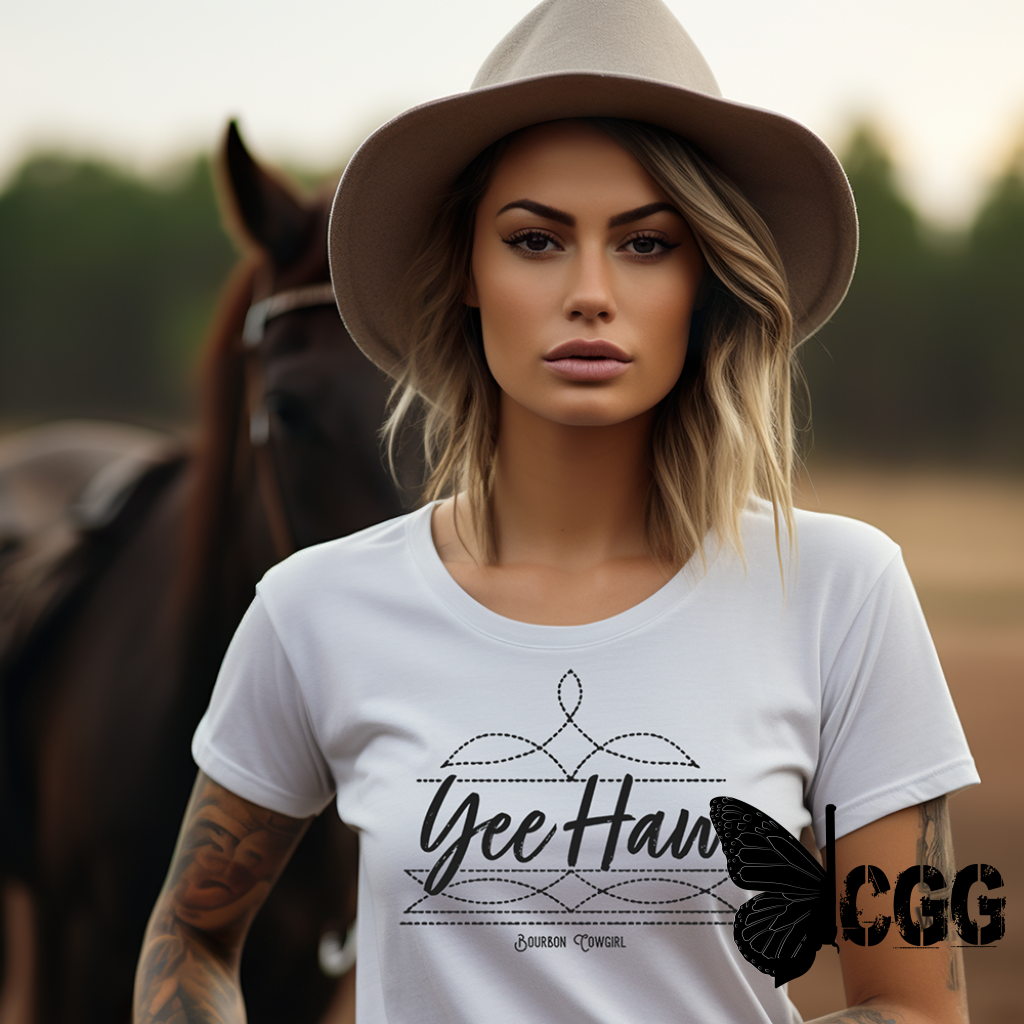 Boot Stitch Yee Haw T-Shirt Bourbon Cowgirl