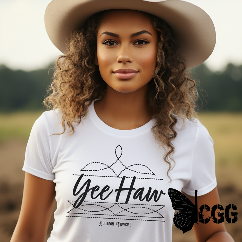 Boot Stitch Yee Haw T-Shirt Bourbon Cowgirl