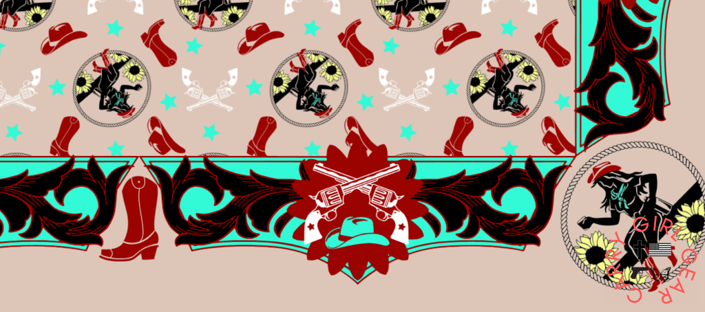 Bourbon Cowgirl Pattern Wild Rag | Rodeo Wildrags at Bourbon Cowgirl wildrag