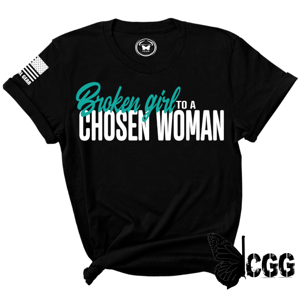 Broken Girl To Chosen Woman Tee Xs / Black Unisex Cut Cgg Perfect Tee