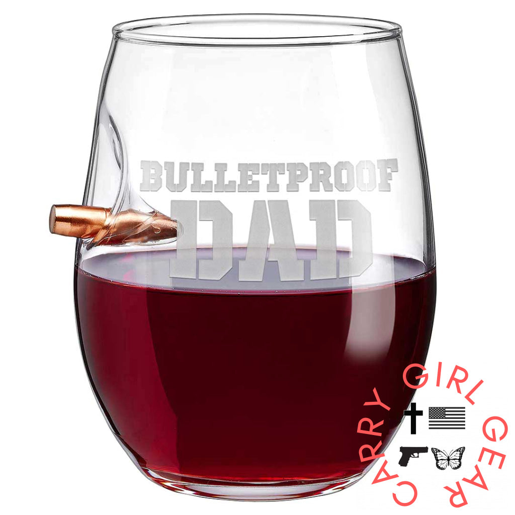’Bulletproof Dad’ Glasses No / Wine Glass (15Oz)