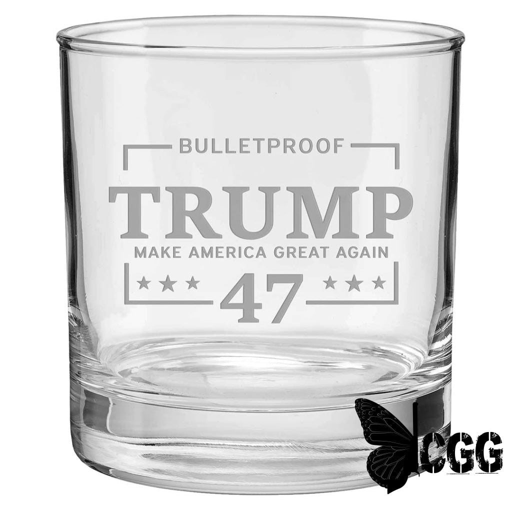 Bulletproof Trump 47 Whiskey Glass No Bullet /