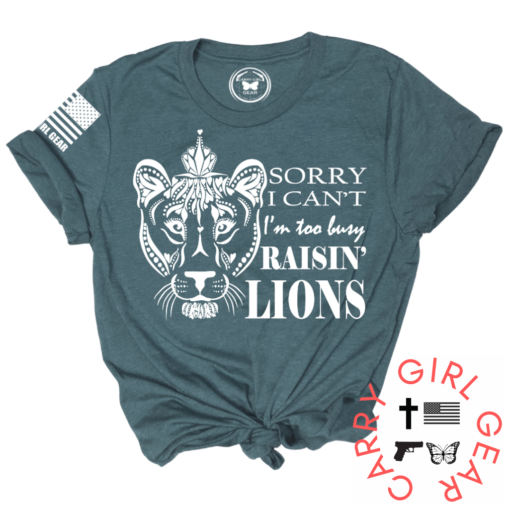 Busy Raisin Lions Tee Xs / Deep Teal Womens Cut Cgg Perfect Tee