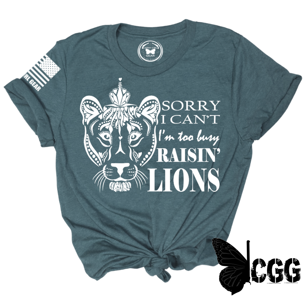 Busy Raisin Lions Tee Xs / Deep Teal Womens Cut Cgg Perfect Tee