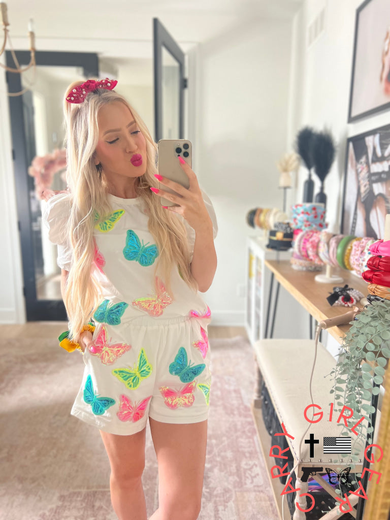 Butterfly Set Two Piece Sets/Short Sets